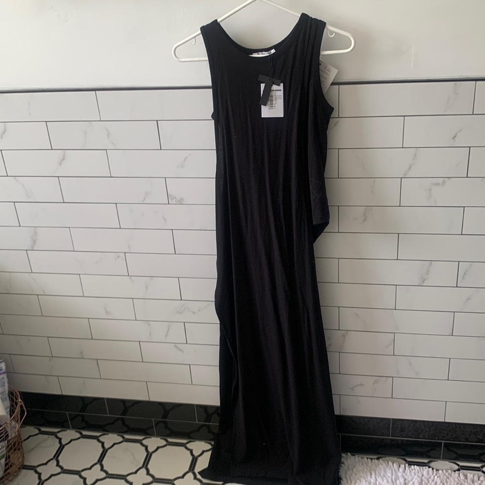 T by Alexander Wang maxi dress with thigh high slit and built in bodysuit